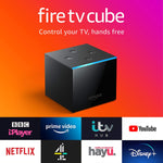 Fire TV Cube Hands-free with Alexa 4K Ultra HD Streaming Media Player Watch Favorites Netflix Prime Video YouTube ITV Hub Disney+ Apple TV