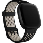 Fitbit Sport Band for Sense & Versa 3 Smartwatches (Small, Black/Lunar White)