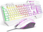 Gaming Keyboard {UK Layout}, HAVIT Rainbow LED Backlit Wired Keyboard and Mouse Combo Set