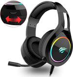 havit RGB Wired Gaming Headset XBOX / PS4 Headsets with 50MM Driver, Surround Sound & HD Microphone Black