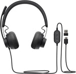 Logitech Zone 750 Wired Over-Ear Headset with advanced noise-canceling microphone, - Grey