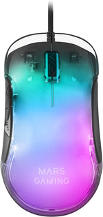 MARSGAMING MMGLOW, RGB Chroma-Glow Gaming Mouse, Mirror Finish, Ultra-Lightweight, 12800 DPI, Black