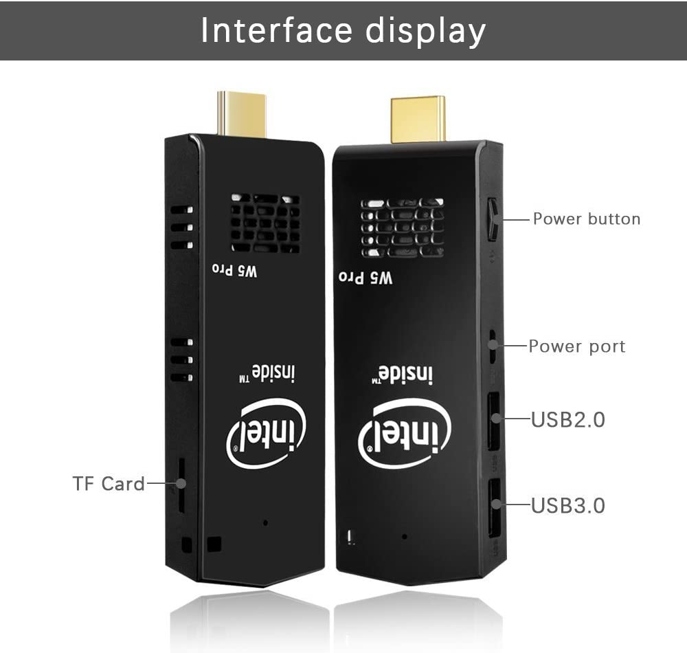 Mini PC Computer Stick Windows 10 Pro , Quad Core Intel Atom x5Z8350