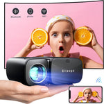 بروجكتر ميني  محمول للفيديو من Glisogo بتقنية Wifi و Bluetooth ، يدعم جهاز عرض فيديو 1080P Full HD 6000 Lux