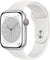 New Apple Watch Series 8 (GPS + Cellular, 45mm) - Silver Aluminum Case with White Sport Band - Regular Watches Apple 