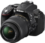 Nikon D5300 Digital SLR Camera with 18-55mm VR Lens Kit - Black (24.2 MP) 3.2 inch LCD with Wi-Fi and GPS (Renewed)