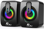 NJSJ PC Speakers, 2.0 Wired Mini Speaker for PC, USB Powered 3.5 mm