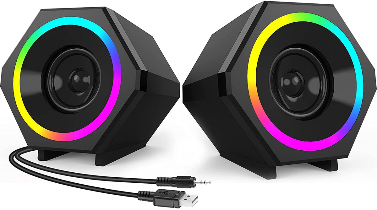 NJSJ RGB Computer Speakers 10W Gaming PC Speakers | Newtech Store