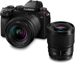 Panasonic LUMIX DC-S5 S5 Full Frame Mirrorless Camera, 4K 60P Video Recording with Flip Screen, L-Mount, 20-60mm F3.5-5.6 and 50mm F1.8 lenses, 5-Axis Dual I.S, (Black)