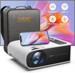 Projector Wifi 6 Bluetooth,YABER Pro V8 450 ANSI Lumen Native 1080P HD Projector,4K Supported,4P/4D Keystone Correction,-50% Zoom,350" Display Home & Outdoor Projector for TV Stick, Android, iOS