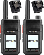 Retevis RB20 Network Two Way Radio, 4G Walkie Talkie Unlimited Range, Professional Walkie Talkie (Black, 2Pcs)