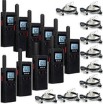 Retevis RB628 Walkie Talkie for Adults, PMR446 License Free, LCD Screen VOX, Professional Walkie Talkies with Headset(10Pcs, Black)