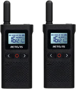 Retevis RB628 Walkie Talkie Mini, 1500mAh PMR446 16 Channels 2 Way Radio Rechargeable, VOX, LCD Display - Pack Of 2