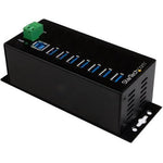 Star Tech 7 Port USB Hub with Power Adapter Metal USB 3.0 Data Hub