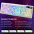 WHITE RGB Gaming Keyboard and Mouse Combo, RGB Mechanical feel Gaming Keyboard with Ergonomic Detachable Wrist Keyboard and Mouse KOLMAX 