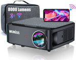 WiMiUS K1 8000 Lumen Video Projector , WiFi Bluetooth , Native 1920x1080 Full HD Support 4K For PC, iOS, Android, PS4 and PS5