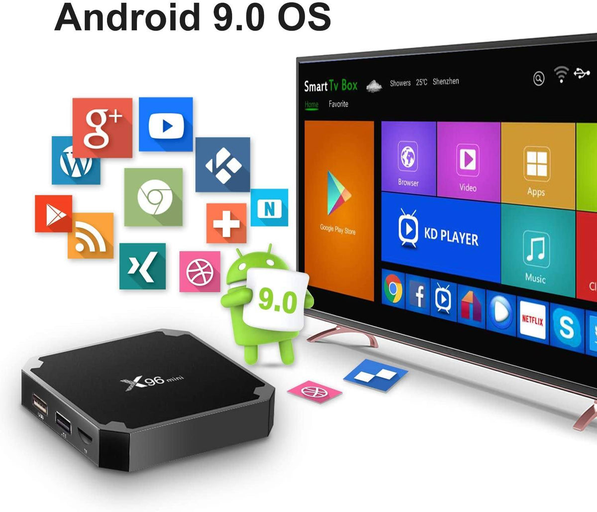 X96 Mini 1GB RAM 8GB SSD Android 7.1.2 TV Box | Newtech Store
