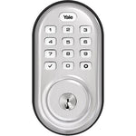 قفل باب خارجي ذكي Yale Assure Lock -  لوحة مفاتيح تعمل باللمس مضاءة من الخلف، تحكم صوتي عن بعد بواسطة تطبيق August ( نيكل )